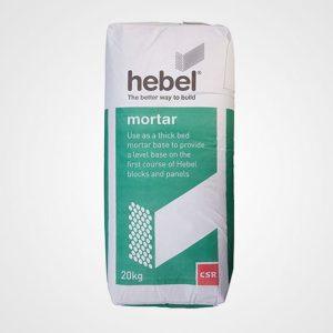 Hebel Mortar 20kg Bag use as a thick bed mortar base to provide a level base on the first course of Hebel blocks and panels