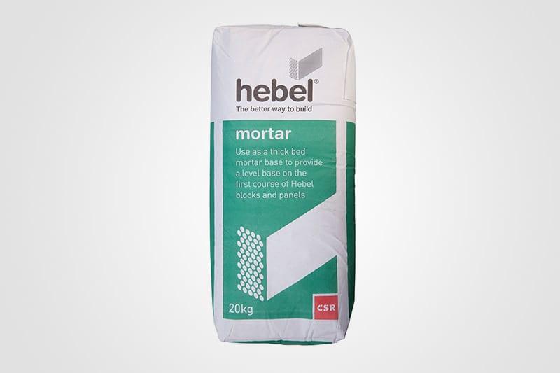 Hebel Mortar 20kg Bag use as a thick bed mortar base to provide a level base on the first course of Hebel blocks and panels
