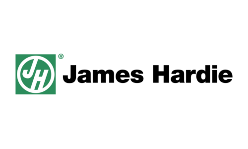 James Hardie logo in colour on white background