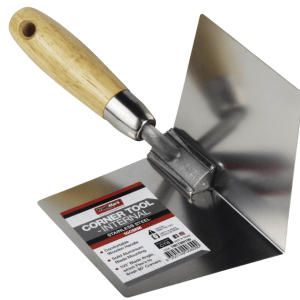 TradeMark stainless steel internal corner tool with wooden handle 100mm width