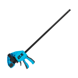 Ox Pro Tools Heavy Duty bar clamp in blue 600mm length on transparent background