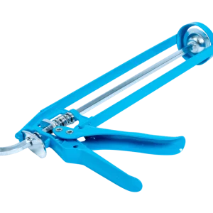 Ox Pro tools skeleton frame caulking gun in blue on transparent background